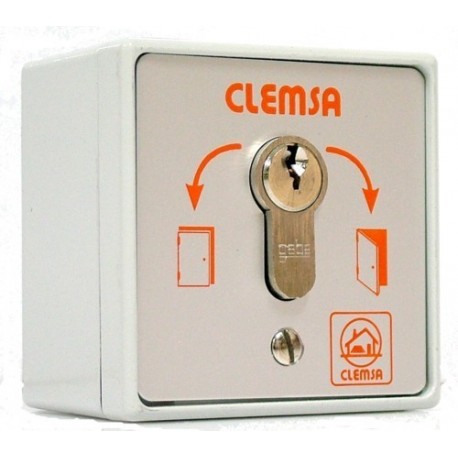 Selector CLEMSA de apertura y cierre en caja metal 75x75x50mm. Modelo MC104
