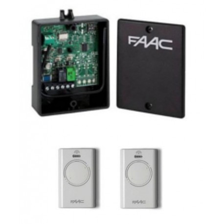 Kit Receptor FAAC XR2 433mhz externo+ 2 Mandos  FAAC BLANCO XT2. Frecuencia 433Mhz. 2 Canales.