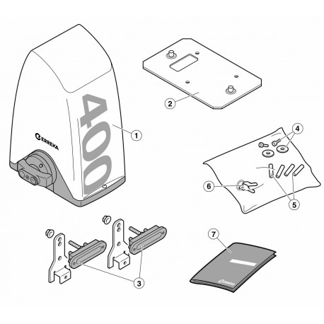 Kit motor PUMA ERREKA.Para puerta Corredera hasta 400 kg. 230Vac,