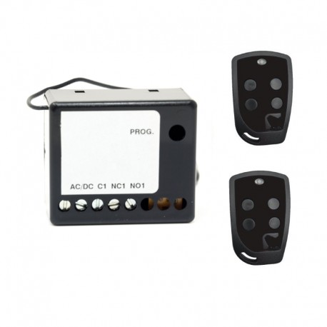 Kit MicroReceptor PUJOL 12/24v 255 Códigos con 2 Mandos Vario 4U 433 MHz